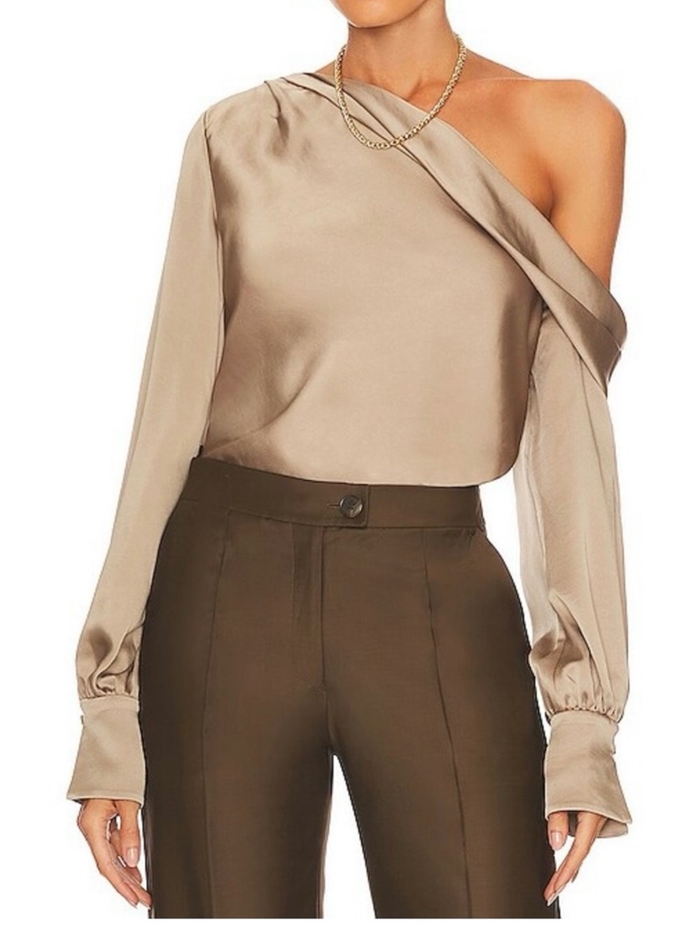 Jonathan Simkhai Alice one shoulder top Nutmeg size M BNWT